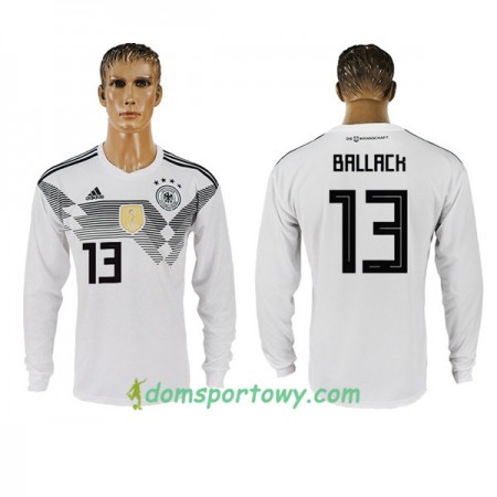 Koszulka Niemcy Ballack 13 Domowe Koszulki Piłkarskie Mistrzostwa Świata 2018 Długi Rękaw